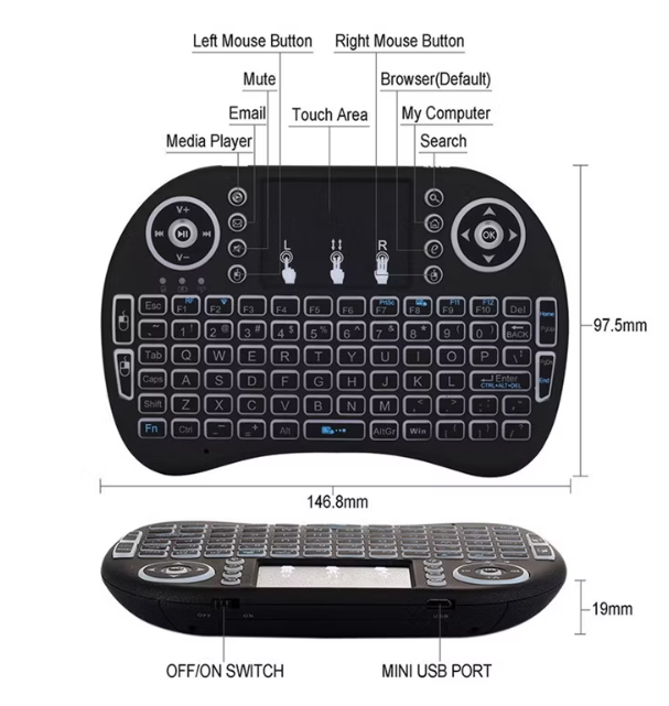 My Total TV Mini i8 Air Fly Mouse & Wireless Keyboard